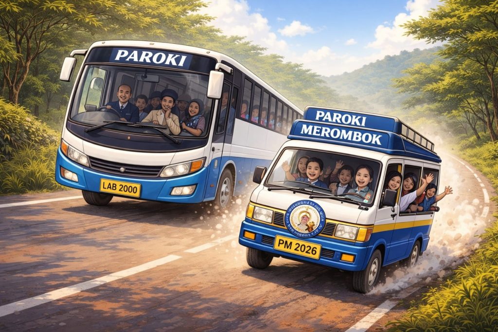 Bemo Kecil yang Menyalip Bus Besar Kisah Perjalanan Paroki Santa Theresia dari Kanak Kanak Yesus Merombok