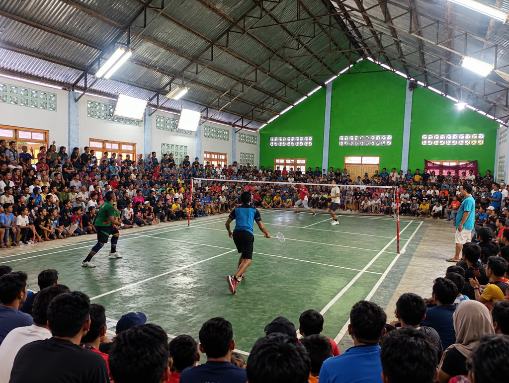 Packed Indoor Badminton Tournament Packed Indoor Badminton Tournament